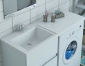 Раковина Эстет Даллас 115 L ФР-00001936 с местом под стиральную машину Белая искусственный камень (литьевой мрамор) с местом под стиральную машину, полувстраиваемая
