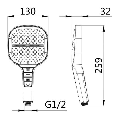 Ручной душ ESKO SPL1403SQ Хром