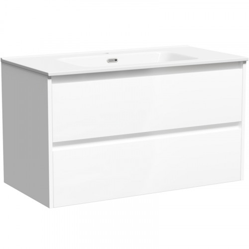 Тумба под раковину Sancos Libra 90 LB90W подвесная Белый глянец МДФ / ЛДСП