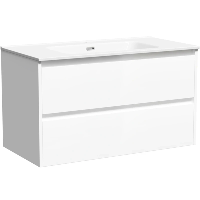 Тумба под раковину Sancos Libra 90 LB90W подвесная Белый глянец МДФ / ЛДСП