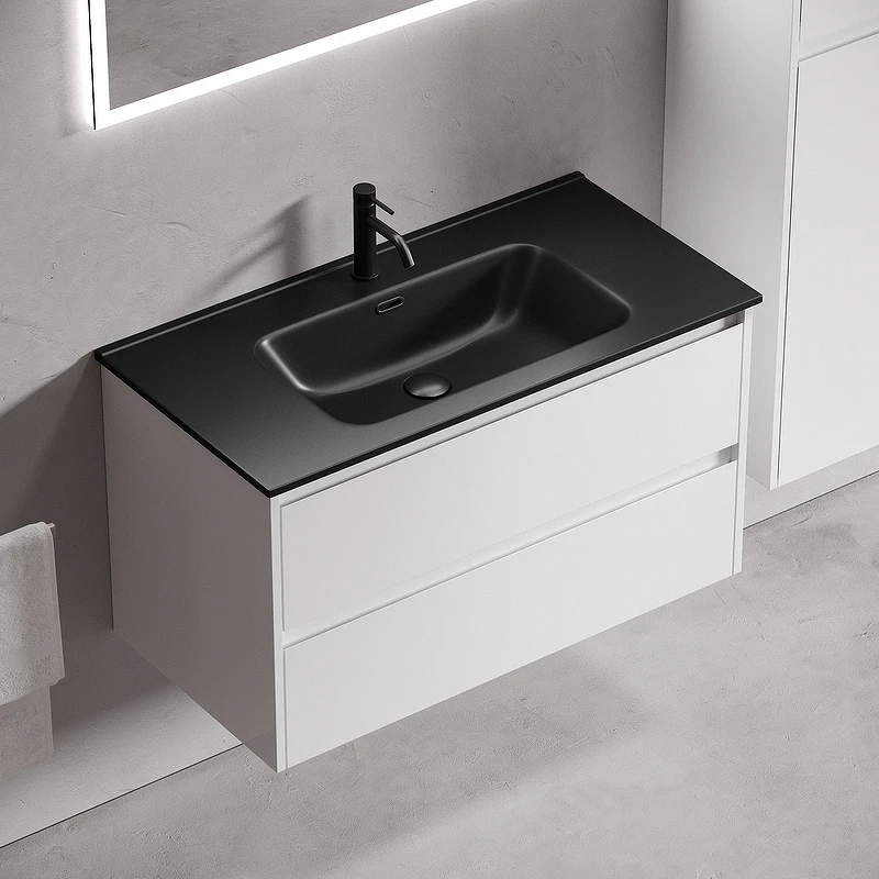 Тумба под раковину Sancos Libra 90 LB90W подвесная Белый глянец МДФ / ЛДСП