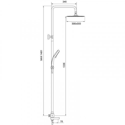 Душевая система Gappo G2499-40 с термостатом Сатин нержавеющая сталь на стену