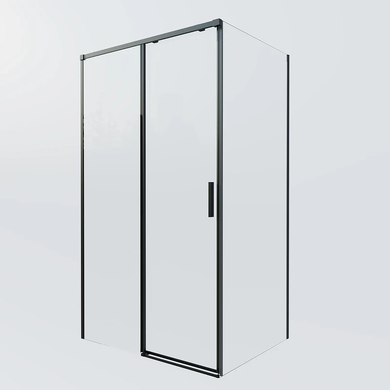 Душевой уголок Vincea Soft 2 130x80 VSR-3SO28013CLB профиль Черный стекло прозрачное