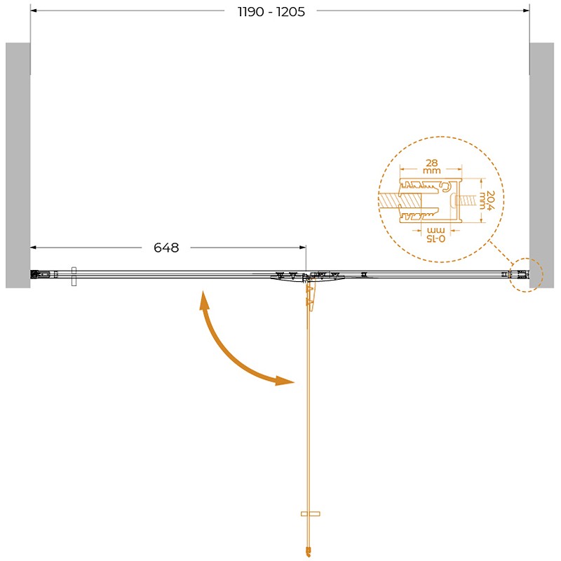 Душевая дверь Cezares Liner 120 R LINER-B-12-120-C-Cr-R профиль Хром стекло прозрачное