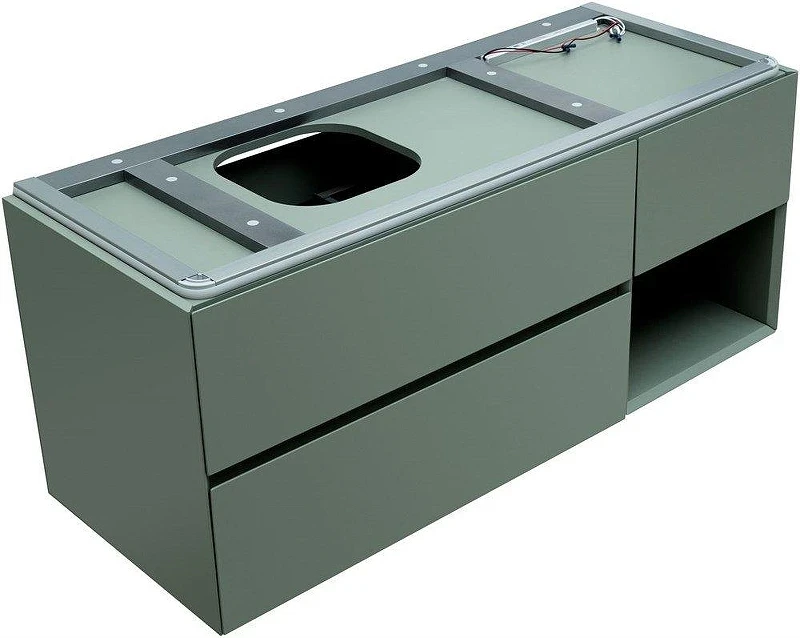 Тумба под раковину Allen Brau Infinity 120 L 1.21005.CGM подвесная цвет Олива матовая