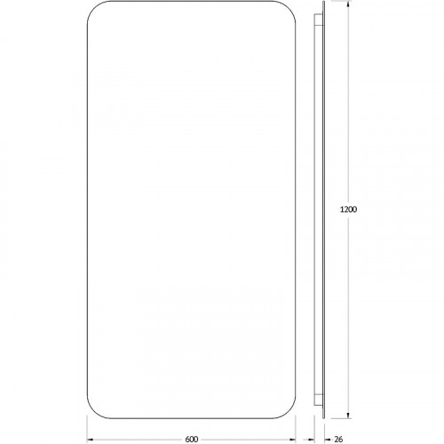 Зеркало Defesto Opti 60x120 DF 2808 с подсветкой 34W-4500К/Без выключателя/Нейтральный белый свет