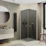 Душевой уголок Maybah Glass MGY-1300-1 900x900x1980 на монопетлях Белый стекло графитовое