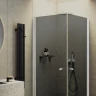 Душевой уголок Maybah Glass MGY-1300-1 900x900x1980 на монопетлях Белый стекло графитовое