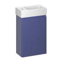 Тумба с раковиной Wellsee WC Area 40 L 221804002 подвесная цвет Синий матовый