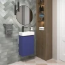 Тумба с раковиной Wellsee WC Area 40 L 221804002 подвесная цвет Синий матовый