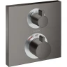 Смеситель для душа Hansgrohe Ecostat Square 15714340 с термостатом Черный шлифованный Хром латунь встраиваемый