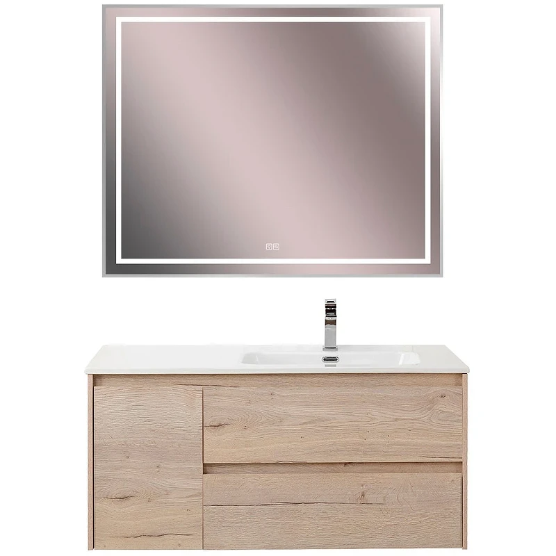 Тумба под раковину BelBagno Kraft 100 R KRAFT-1000-2C-1A-SO-RGB-R подвесная Rovere Galifax Bianco МДФ / ЛДСП