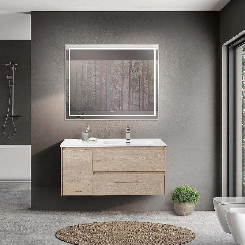 Тумба под раковину BelBagno Kraft 100 R KRAFT-1000-2C-1A-SO-RGB-R подвесная Rovere Galifax Bianco МДФ / ЛДСП