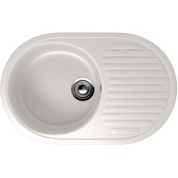 Кухонная мойка Ulgran Classic U-107-331 Белая искусственный камень (литьевой мрамор) встраиваемый