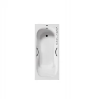 Чугунная ванна Vinsent Veron Aura 180x80 VAU1808045H/VH0015BL цвет Белый с дугообразными черными матовыми ручками