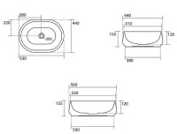 Раковина-чаша Kerasan F10 56 460531 Черная матовая фаянс накладная