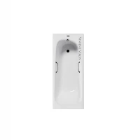 Чугунная ванна Vinsent Veron Concept 170x70 VCO1707042H/VH0012BL цвет Белый с квадратными черными матовыми ручками
