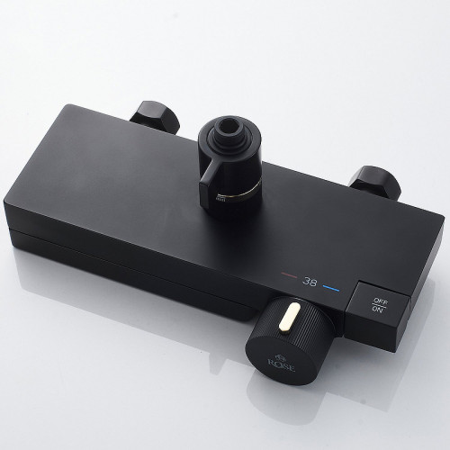 Душевая система Rose R18H R1896H с термостатом Черная матовая