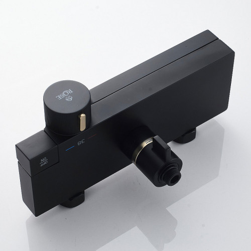 Душевая система Rose R18H R1896H с термостатом Черная матовая