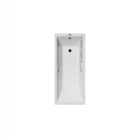 Чугунная ванна Vinsent Veron Square 140x70 VSQ1407045H/VH0012GD цвет Белый с квадратными золотыми ручками