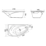 Акриловая ванна 1MarKa Julianna MG 150x90 R 01дж1595п цвет Белый
