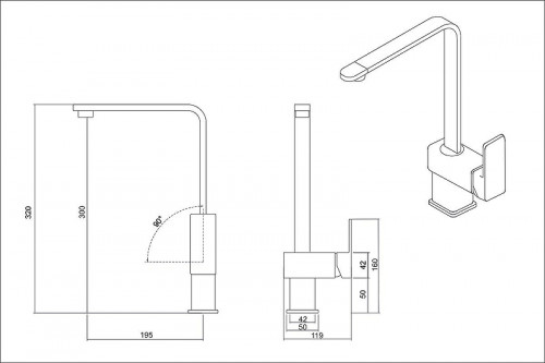 Смеситель для кухни Emar Quartz 3014.5 цвет Агат