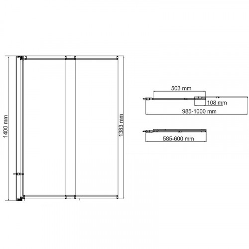Шторка на ванну WasserKRAFT Main 100 41S02-100RM профиль Хром стекло матовое