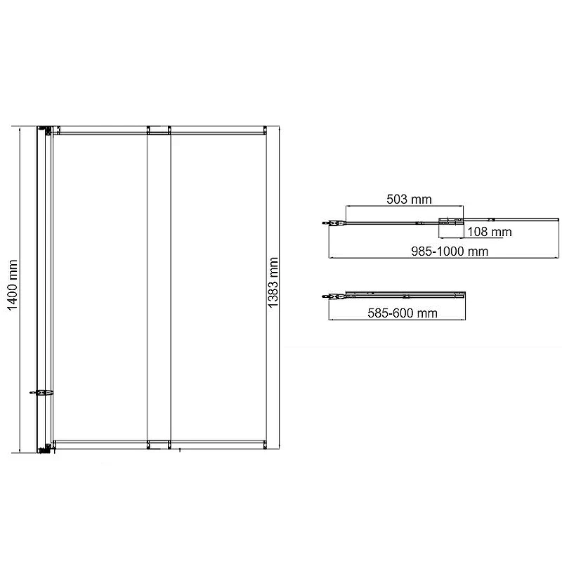 Шторка на ванну WasserKRAFT Main 100 41S02-100RM профиль Хром стекло матовое