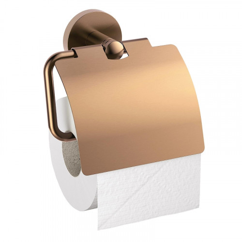 Держатель туалетной бумаги Timo Saona 13042/19 с крышкой цвет Розовое золото