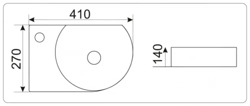 Раковина CeramaLux 41 9273R Белая фаянс подвесная