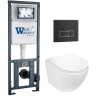 Комплект унитаза с инсталляцией WeltWasser MARBERG 410 + MERZBACH 043 GL-WT + MAR 410 SE GL-WT 10000011311 цвет Белый глянцевый с сиденьем Микролифт и клавишей смыва цвет Белый глянцевый