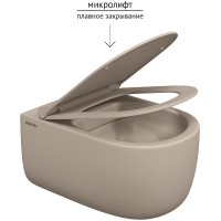 Унитаз Berges Ego XL 082728 подвесной Жасмин матовый с сиденьем Микролифт фарфор подвесной