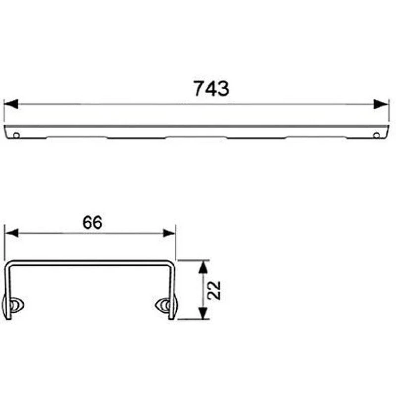Решетка для душевого лотка Tece Drainline Basic 80 600810 Полированная нержавеющая сталь