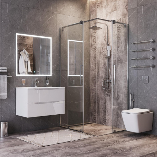 Тумба под раковину Bond Cube 80 T01800 подвесная цвет Белый глянцевый