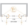Душевая дверь Cezares Elena 240 ELENA-W-B-22-240-C-Cr профиль Хром стекло прозрачное