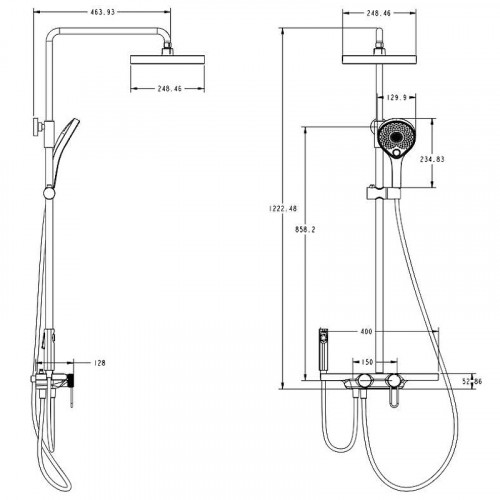 Душевая система Olive's Kabrera 37294KBW с гигиеническим душем Белая матовая