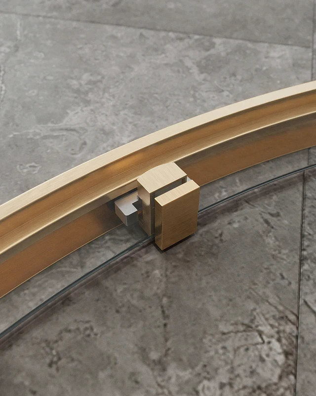 Душевой уголок Cezares Molveno 120x120 MOLVENO-R-11-90+30-C-BORO-IV профиль Брашированное золото стекло прозрачное