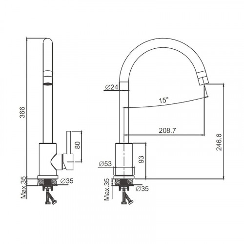 Смеситель для кухни Belz B70809-1 цвет Сатин