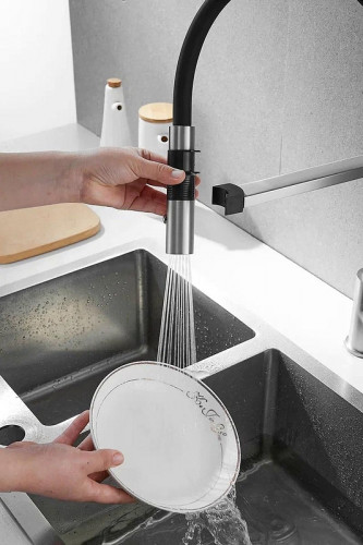 Смеситель для кухни Rose R133L цвет Сатин Черный