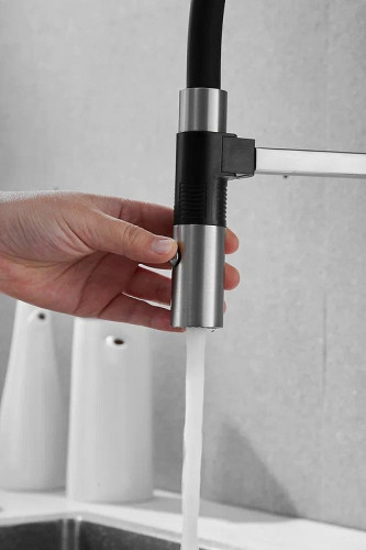 Смеситель для кухни Rose R133L цвет Сатин Черный