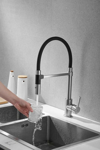 Смеситель для кухни Rose R133L цвет Сатин Черный