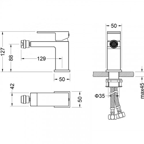 Смеситель для биде Aquatek Либра AQ1618CR Хром латунь