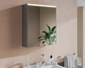 Зеркальный шкаф Vitra 60 R 66910 с подсветкой Антрацит глянцевый МДФ / ЛДСП, стекло
