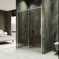 Душевая дверь Maybah Glass MGD-1541-5 1200x1950 раздвижная профиль Хром матовый стекло бронзовое