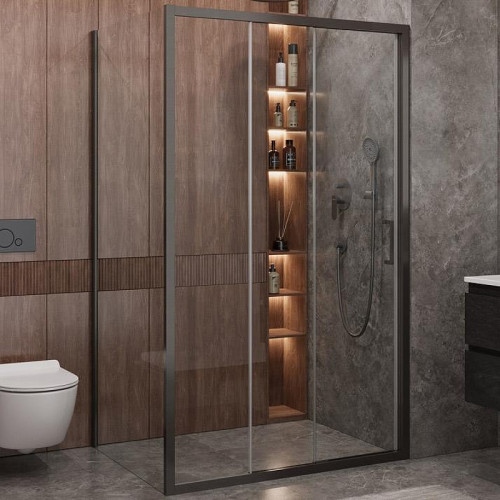 Душевой уголок Cezares Molveno 120x90 MOLVENO-AHF-31-120/90-C-GM-IV профиль Оружейная сталь стекло прозрачное