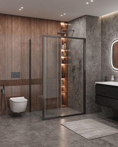 Душевой уголок Cezares Molveno 120x90 MOLVENO-AHF-31-120/90-C-GM-IV профиль Оружейная сталь стекло прозрачное