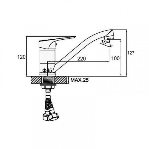 Смеситель для кухни D-Lin D154302-2 цвет Хром