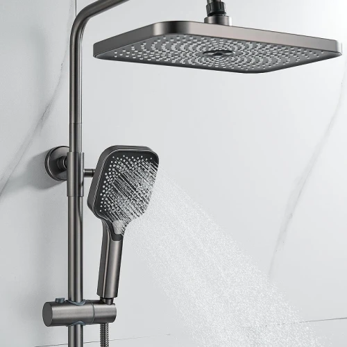 Душевая система Shevanik S9636T цвет Оружейная сталь