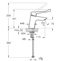 Смеситель для раковины Vitra Aquamed A42484EXP Хром латунь