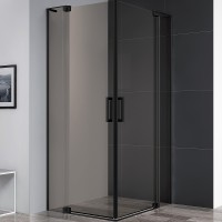 Душевой уголок Cezares Slider 80x80 SLIDER-A-2-70/80-BR-NERO профиль Черный матовый стекло бронзовое
